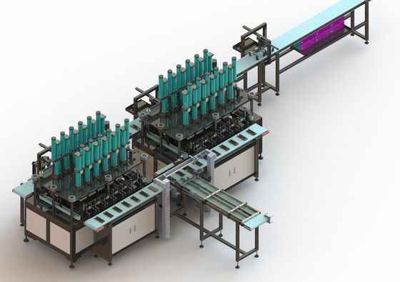 15PPM ιονική γραμμή συνελεύσεων μπαταριών λίθιου, διπλή καυτή κρύα πιέζοντας μηχανή σταθμών