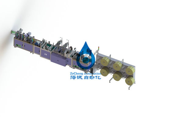 6KW αυτόματος έλεγχος PLC γραμμών παραγωγής μπαταριών που διπλώνει τη μηχανή μασκών